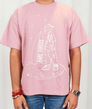 Pink Oversized Round Neck T-shirt