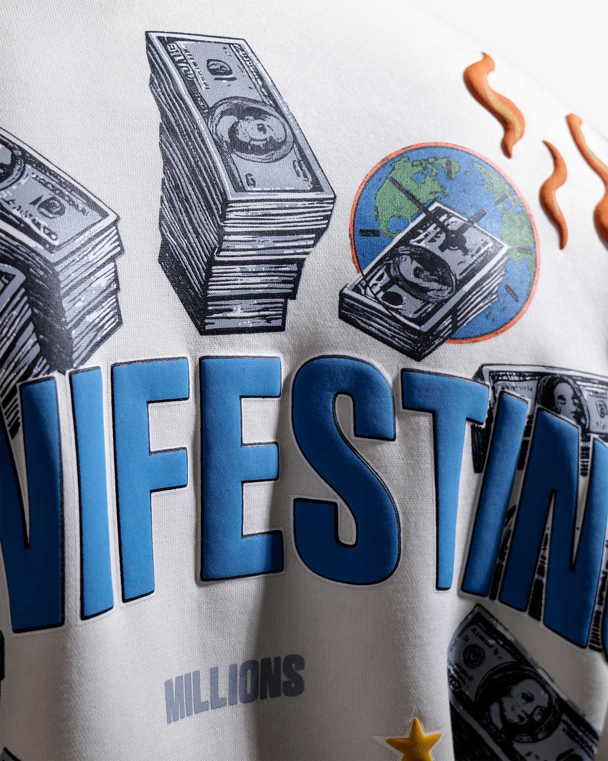 Selfmade - Off White Oversized Printed Hoodie