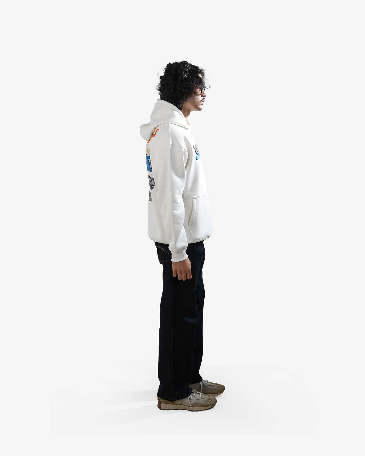 Selfmade - Off White Oversized Printed Hoodie