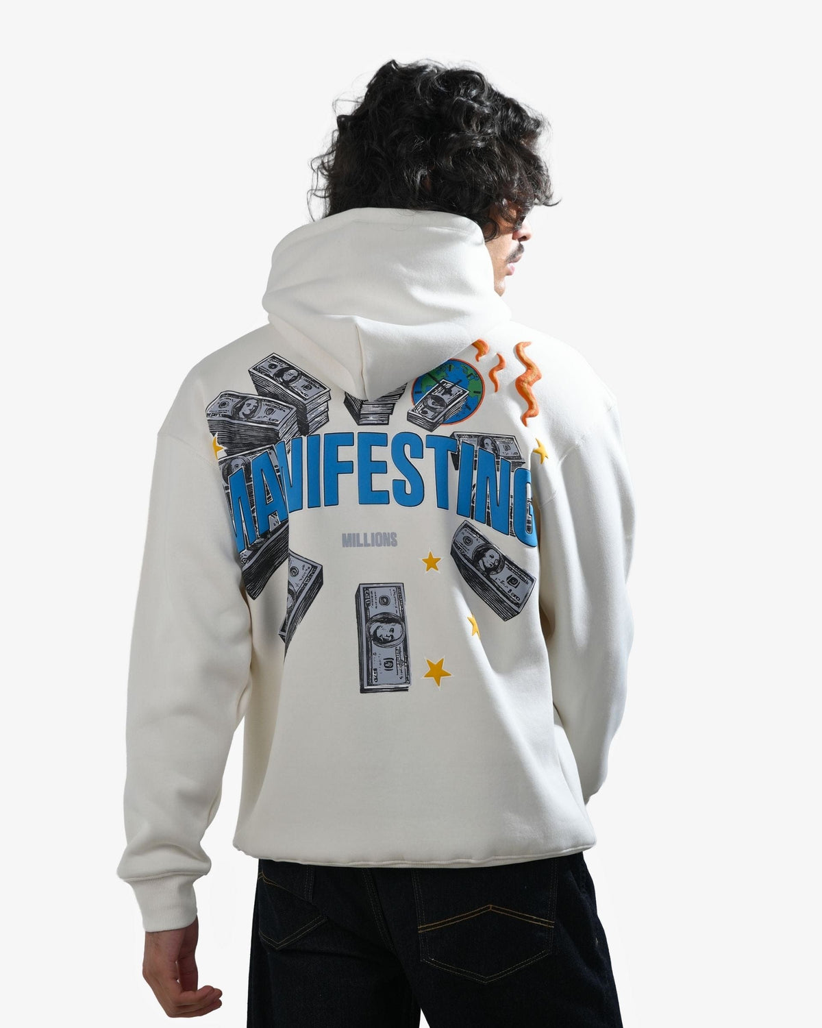 Selfmade - Off White Oversized Printed Hoodie