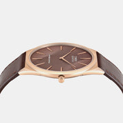 Timex Signio Men Quartz Brown Dial Analog Leather Watch Tweg34200