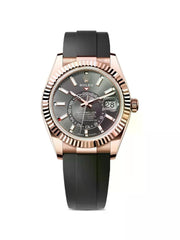 Rolex | Sky-Dweller | 326235 | Rose gold | 42 mm | Rubber | Grey | Automatic