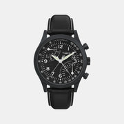 Timex Men Quartz Black Dial Analog Leather Watch Tw2W48000Uj