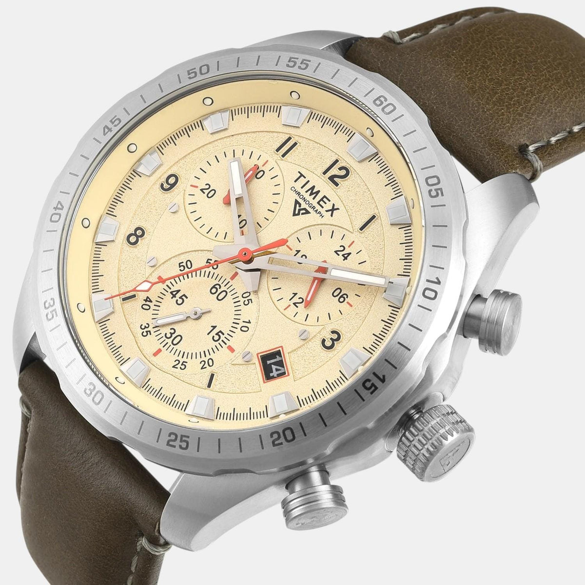 Timex Vector Men Quartz Dial Chronograph Leather Watch Tweg26000