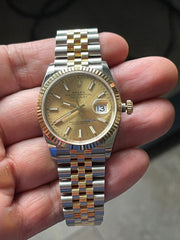 Rolex | Datejust | 126233 | Yellow gold | 36 mm | Gold/Steel | Champagne | Automatic