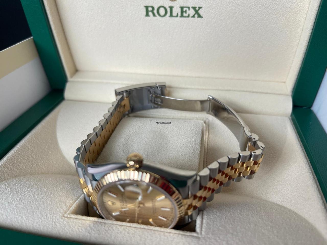 Rolex | Datejust | 126233 | Yellow gold | 36 mm | Gold/Steel | Champagne | Automatic