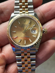 Rolex | Datejust | 126233 | Yellow gold | 36 mm | Gold/Steel | Champagne | Automatic