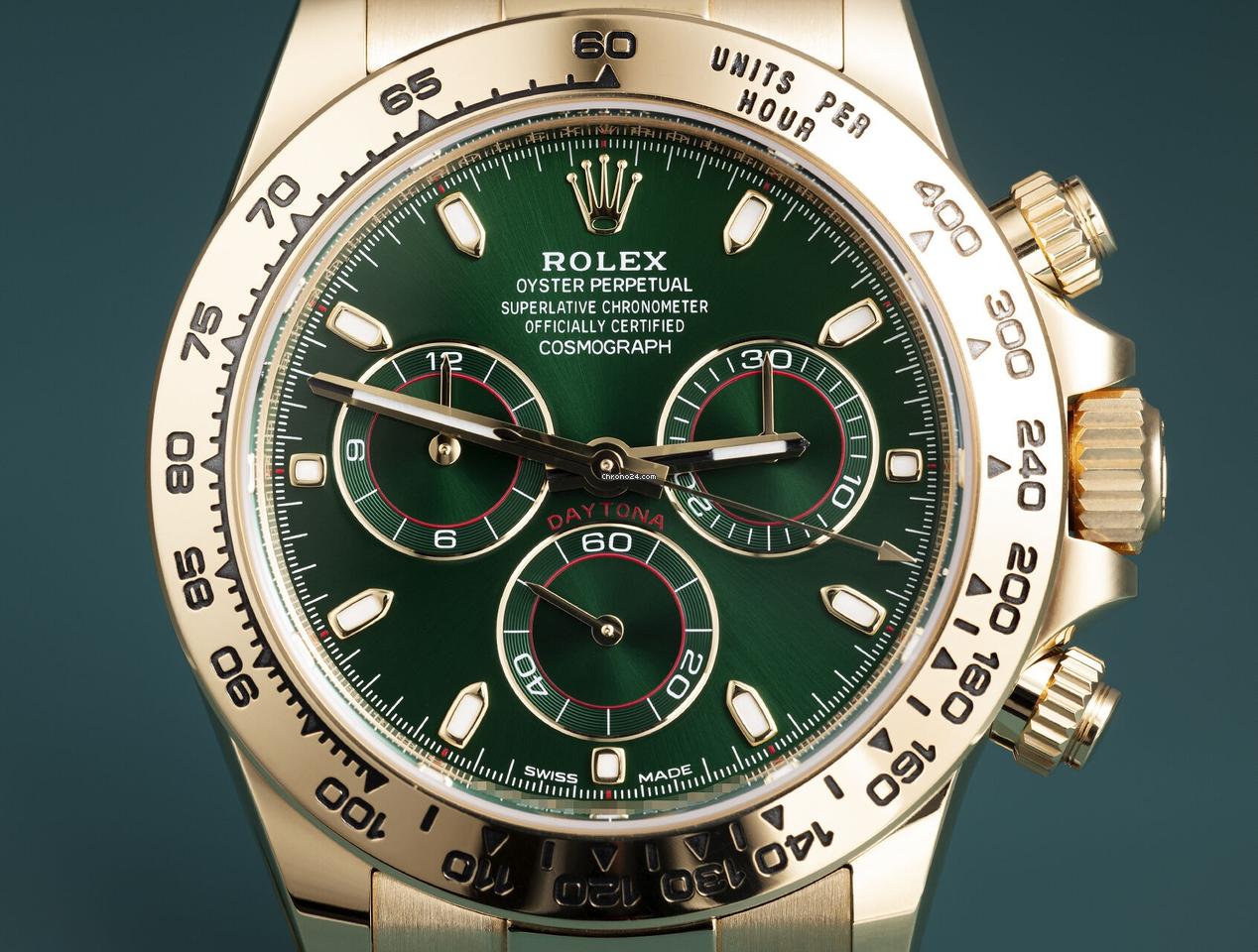 Rolex | Daytona | 116508 | Yellow gold | 40 mm | Yellow gold | Green | Automatic