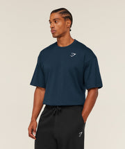 Gymshark Crest Oversized T-Shirt - GS Navy
