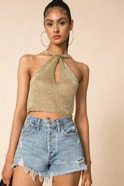 superdown Marianna Halter Top in Gold