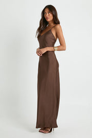 Satin Slip Column Maxi Dress