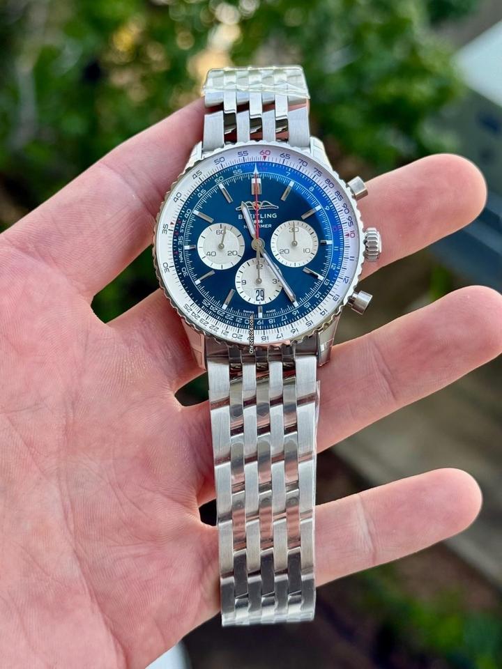 Breitling Navitimer 1 B01 Chronograph2025 Breitling Navitimer B01 Chronograph Ab0137 Blue 46mm W Box & Papers