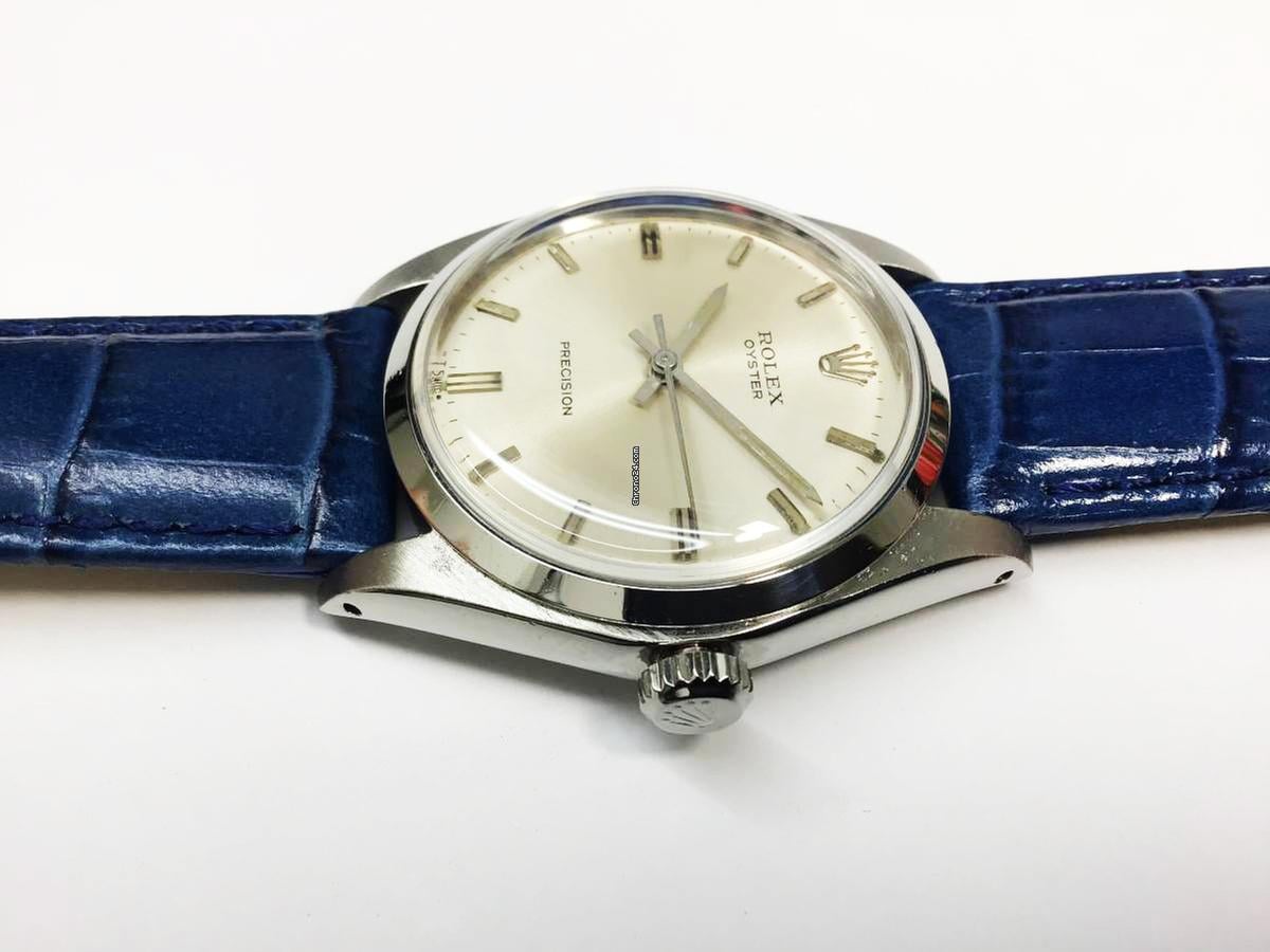 Rolex | Oyster Precision | 6426 | Steel | 34 x 42 mm | Leather | White | Manual winding
