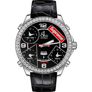 Jacob & Co.. Supreme 4 Time Zone Quartz 47mm Stainless Steel Men's Watch FZ100.10
