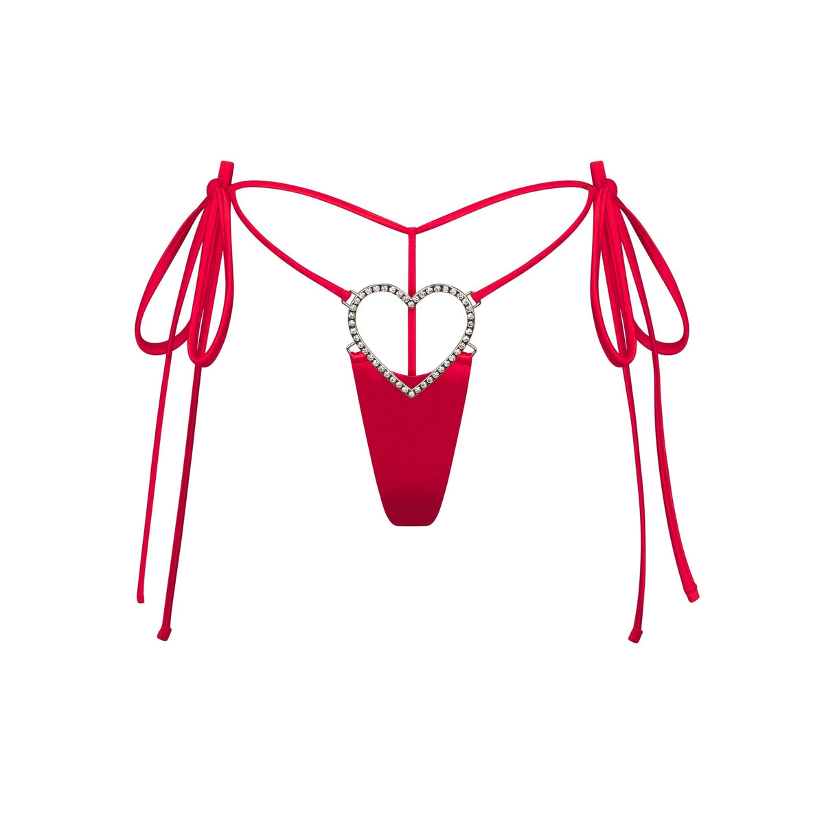 NOVELTY INTIMATES HEART CHARM STRING THONG | RUBY