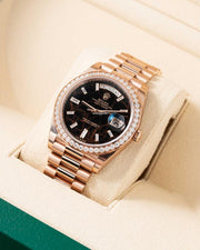 Rolex | Day-Date | 228345RBR | Rose gold | 40 mm | Green | Automatic