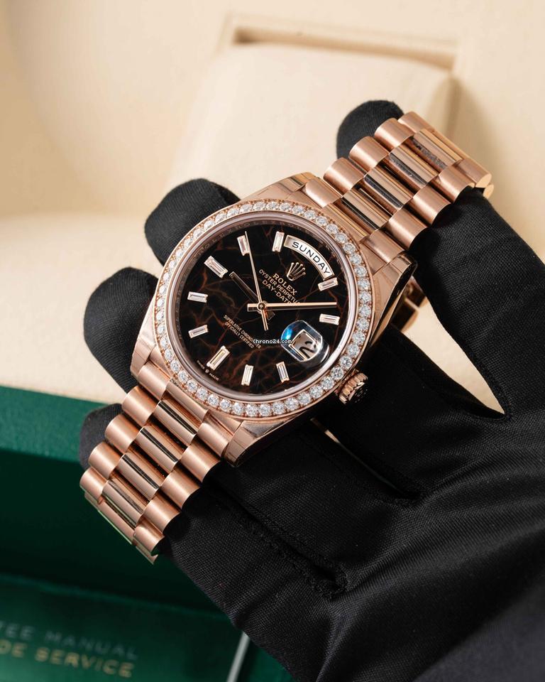 Rolex | Day-Date | 228345RBR | Rose gold | 40 mm | Green | Automatic