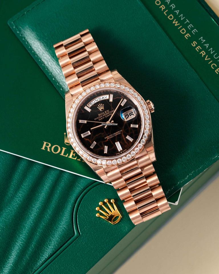 Rolex | Day-Date | 228345RBR | Rose gold | 40 mm | Green | Automatic