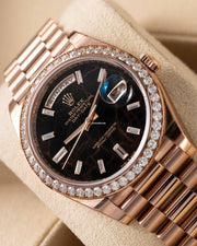 Rolex | Day-Date | 228345RBR | Rose gold | 40 mm | Green | Automatic