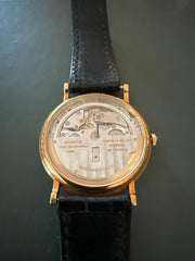 Audemars Piguet Gentlemans Automatic Wristwatch 18 CT Gold Case Black Strap