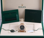 Rolex | Day-Date | 228398TBR-0042 | Yellow gold | 40 x 48 mm | Yellow gold | Green | Automatic