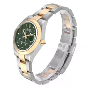 Rolex Datejust 31mm Green Floral Diamond Dial 18k Yellow Gold / Steel Women's Watch 278243-0031 Complete Full Set