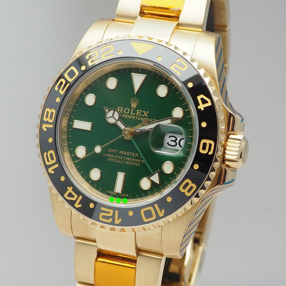 Rolex | GMT-Master II | 116718LN | Yellow gold | 40 mm | Yellow gold | Green | Automatic