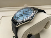 Rolex | 1908 | 52506 | Platinum | 39 mm | Crocodile skin | Blue | Automatic