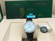 Rolex | 1908 | 52506 | Platinum | 39 mm | Crocodile skin | Blue | Automatic