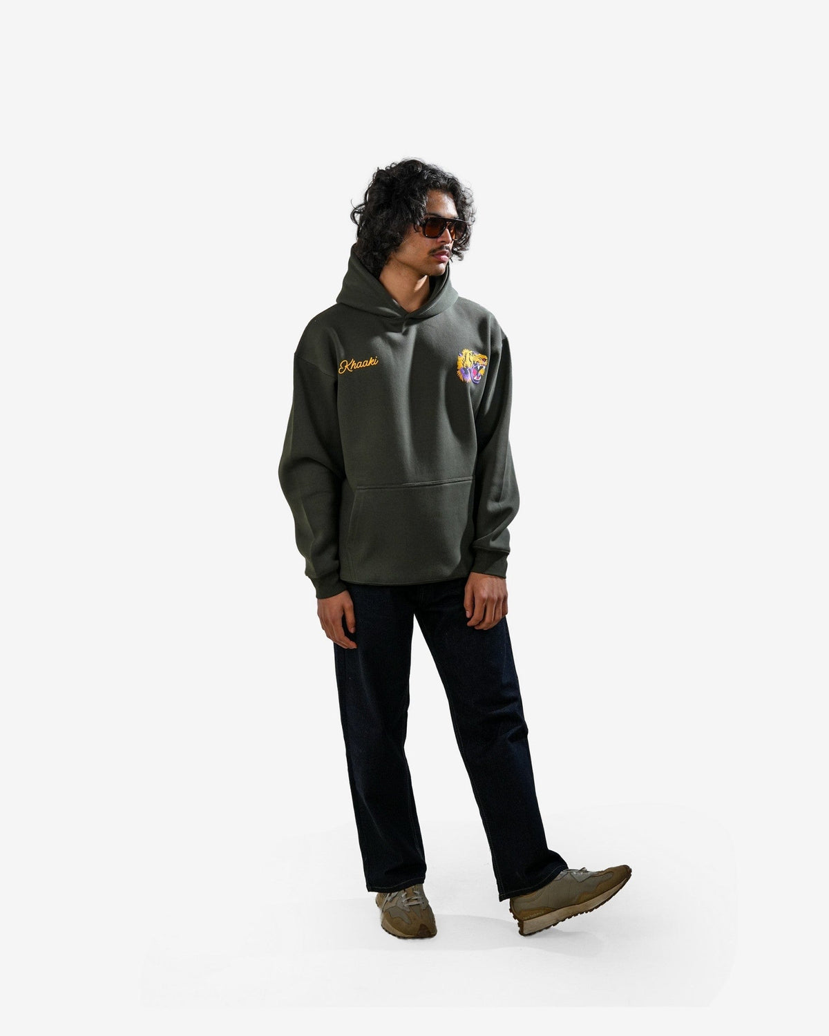 Ruthless - Olive Oversized Printed Hoodie