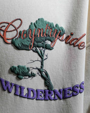 Countryside Wilderness - Off White Printed Oversized Zipper Hoodie