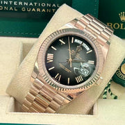 Rolex | Day-Date | 228235 | Rose gold | 40 mm | Rose gold | Silver (solid) | Automatic