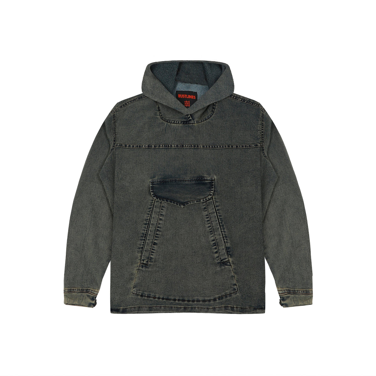 ACID WASH DENIM MEN'S HOODIE