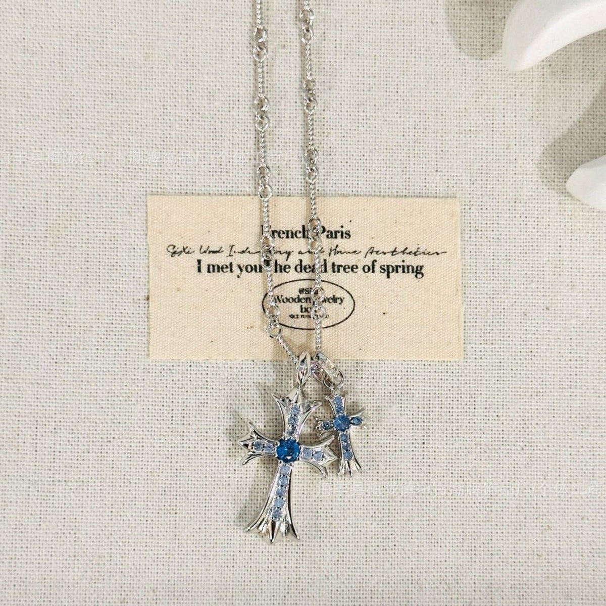 CH Double Pendant Necklace Blue