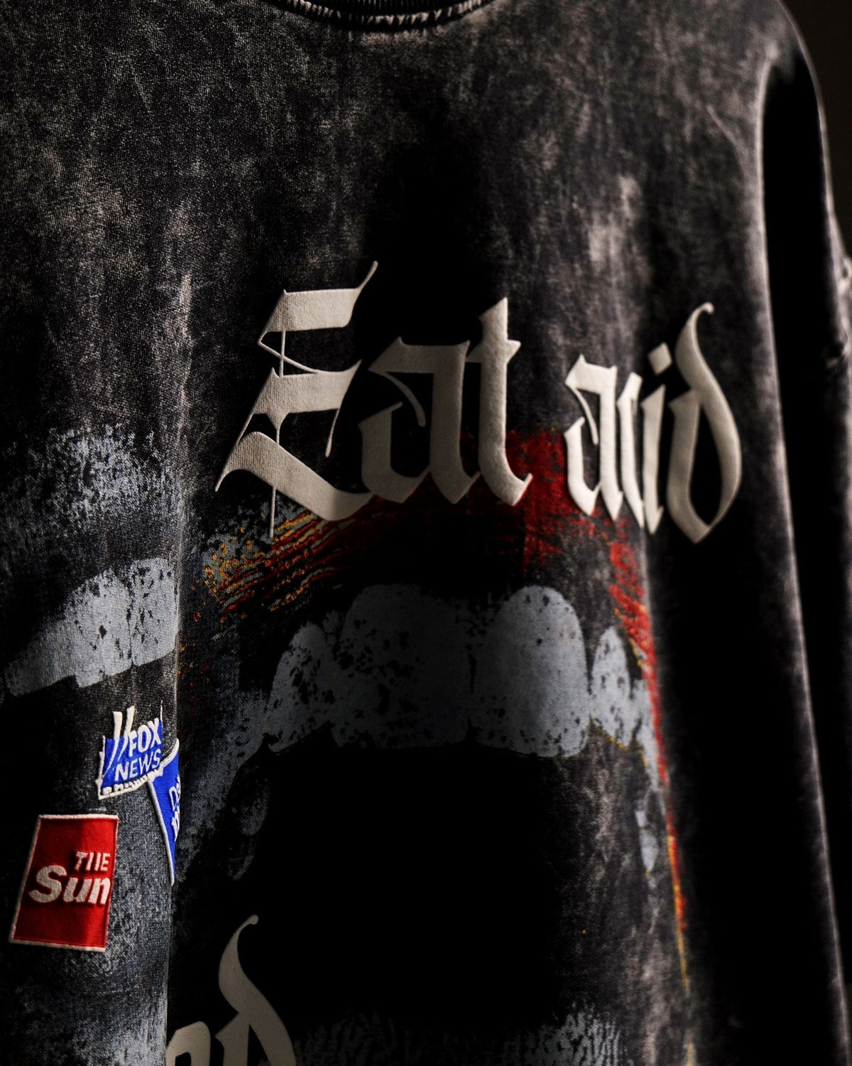Eat Acid - Black Washed Oversized T-shirt