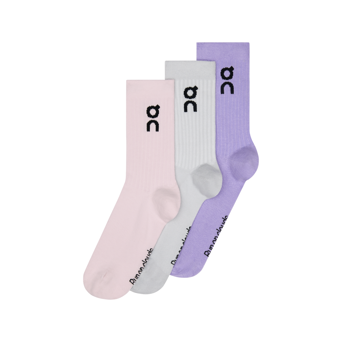 On Logo Sock High 3P Orchid Bloom