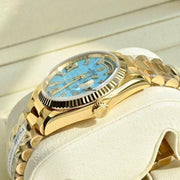 Rolex | Day-Date | 128238 | Yellow gold | 36 x 43 mm | Yellow gold | Blue | Automatic