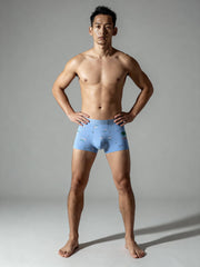 Men V Walk Blue Soye Printed Luxury Elastic Trunk by Manaca