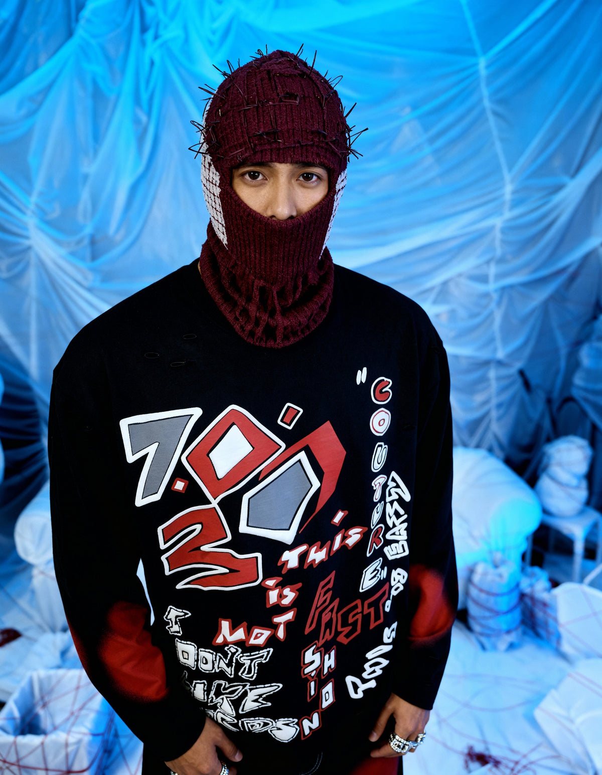 RANSOM [FULL-SLEEVE DISTRESSED T-SHIRT]