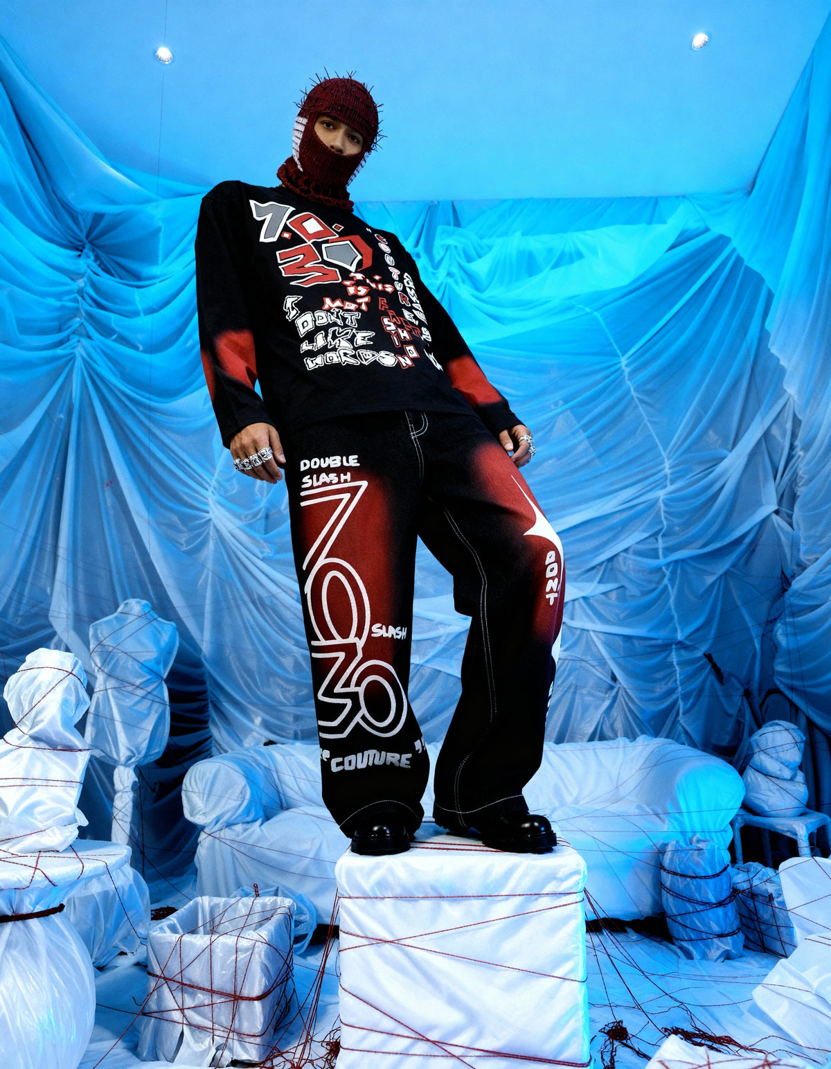 RANSOM [FULL-SLEEVE DISTRESSED T-SHIRT]