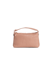 Fero - Ladies Woven Handbag, Faux Leather | Blush Pink