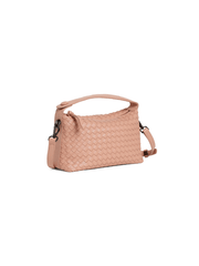 Fero - Ladies Woven Handbag, Faux Leather | Blush Pink