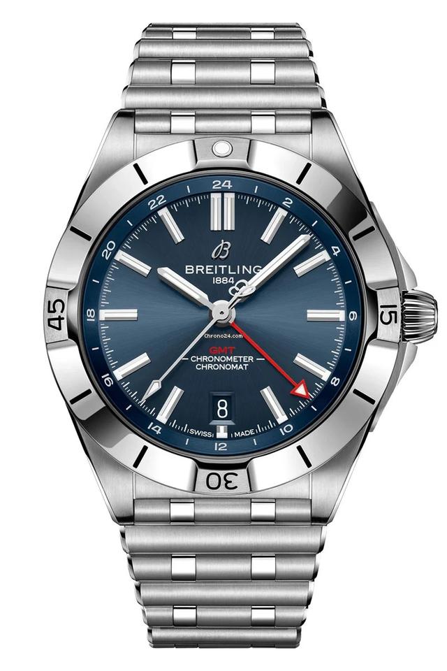 Breitling Chrono Auto GMT 40 MM Blue Dial Men's Watch A32398101 C1 A1