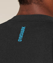 Gymshark Shadow Seamless T-Shirt - Black/Brand Blue