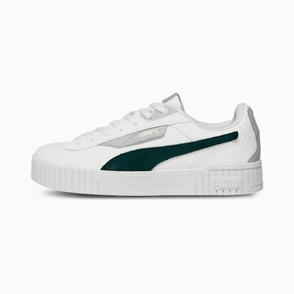 Puma Carina 2.0 Zuki Women'S Casual Sneakers Warm White-Cool Light Gray-Green Terrain