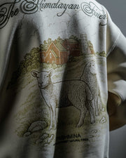 Himalayan Finery - Cream Oversized Cropped Zipper Hoodie