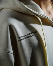 Himalayan Finery - Cream Oversized Cropped Zipper Hoodie