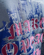 No Peace With Evil - Blue Oversized Embroidered Sweatshirt