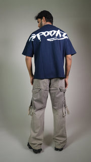 MIDNIGHT SPOOKY NAVY MEN’S OVERSIZED T-SHIRT