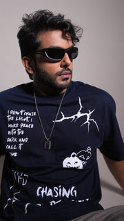 MIDNIGHT SPOOKY NAVY MEN’S OVERSIZED T-SHIRT